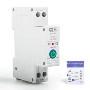 DEWIN 1P 63A Tuya WiFi Disjoncteur intelligent Commutateur de télécommande vocale pour Alexa Google Assistant