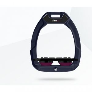 Étriers de sécurité d’équitation Plat Grip Aluminium/Noir/Prune Flex-On Safe-On