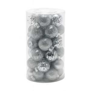 Jeu de boules de Noël 25 pcs argent