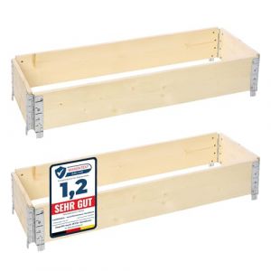 Garronda Carré Potager modulable en Bois Naturel 120x40x20 cm – Jardinière extérieure en palettes, empilable et Pliable, pour Jardin, Plantes,