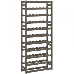 Décoshop26 Casier range bouteilles étagère de rangement vin pour 77 bouteilles 11 niveaux en bois de pin gris DEC024342