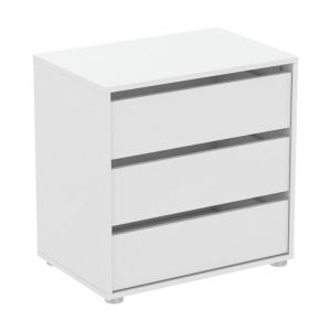 Meuble de Rangement 3 Tiroirs "Pablo" 60cm Blanc Prix