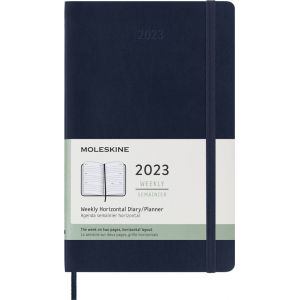 Moleskine Agenda scolaire 2022 2023 Semainier Horizontal grand format Souple Bleu Saphir