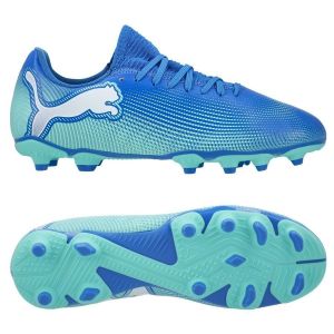 Puma Future 7 Play FG/AG Jr Soccer Shoe, Hyperlink Blue-Mint White, 37.5 EU