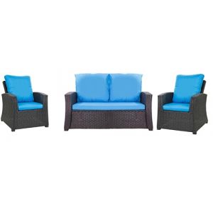 Setgarden Set de coussins de jardin en rotin 4-5 places – pour canapé, chaise à bascule et salon, confortables pour intérieur et extérieur, polyester – imperméable