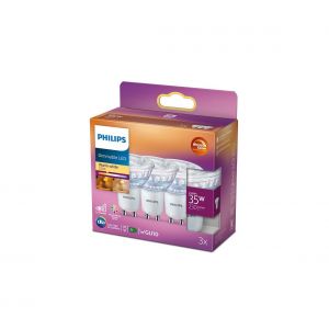 Philips Spot LED blanc chaud GU10 2,6W 3 pi&egrave;ces