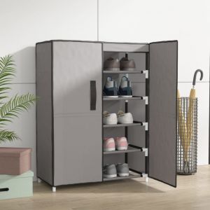 VidaXL Armoire à chaussures Gris 60x28x90 cm Tissu