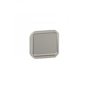 Legrand Interrupteur ou va-et-vient témoin avec voyant étanche Plexo 10AX 250V IP55 IK08 avec enjoliveur finition gris