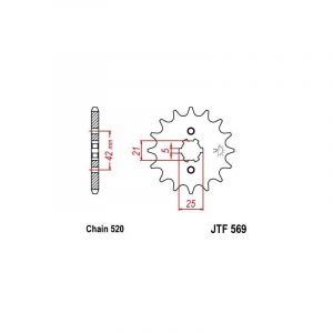 Pignon JT Sprockets Acier pas 520 12 dents - Pour Yamaha YZ 250 77-93