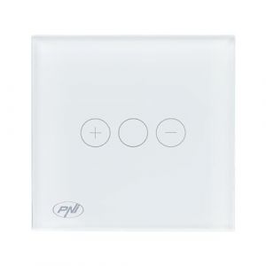 PNI SafeHome DIM101 Interrupteur tactile et variateur d'intensit&eacute; 1 x 700 W Live Wire sans z&eacute;ro Verre