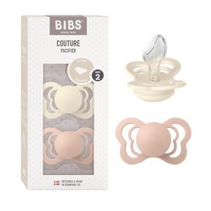 BIBS Sucette Couture Ivory/Blush silicone 6-36 mois, 2 pcs.