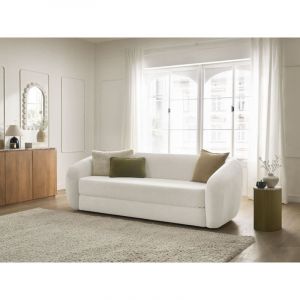 Bobochic Canapé droit convertible déplimousse neyo tissu lisse Beige