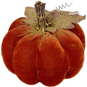 PLF CITROUILLE VELOURS 20X17CM - Feeric lights & christmas