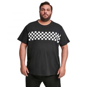 Urban classics T-shirt Manche Courte Col Rond Check panel 2XL Black / White