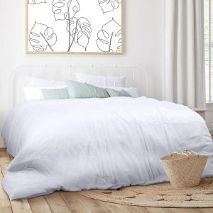 Bambaw Housse de Couette en Bambou - 135x200 - Blanc