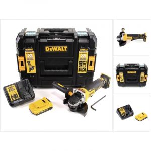 Dewalt DCG 406 D1 18 V 125 mm Brushless Meuleuse d'angle sans fil + 1x Batterie 2 Ah + Chargeur + Coffret de transport TStak