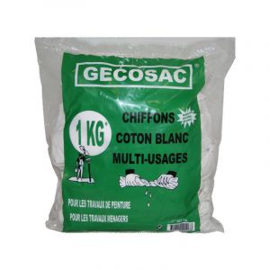 Paquet de 1 kg chiffons coton blanc