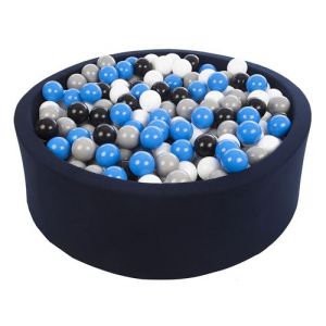 Piscine à balles Aire de jeu + 450 balles bleu marine noir,blanc,bleu,gris
