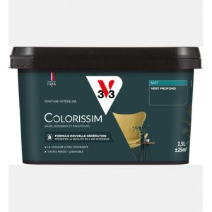 V33 Peinture multi-supports Colorissim Vert profond Mat 2,5L