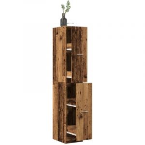 VidaXL Armoire d'apothicaire vieux bois 30x41x174,5 cm bois ingénierie, coffre d'apothicaire, meuble d'apothicaire, coffre à tiroirs d'apothicaire
