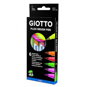 Giotto Turbo Soft Brush Fluo - Etui 6 Feutres