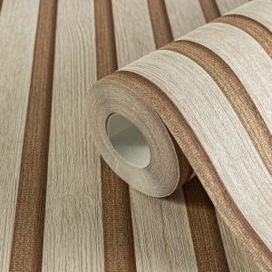 A.S. Creation Papier peint intissé avec motif lambris 0,53 x 10,05 m - Beige marron - Papier peint effet bois Made in Germany - 786652