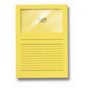 Fast 400075747 - Lot de 100 pochettes coin ELCO imprimées, avec fenêtre, coloris jaune intense