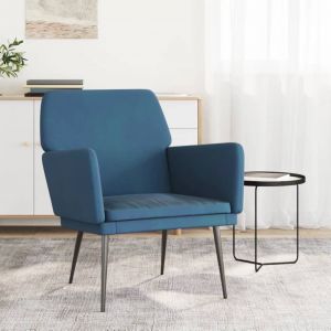 VidaXL Fauteuil Bleu 62x79x79 cm Velours Blue