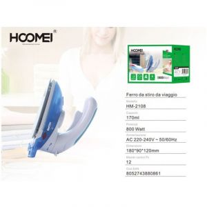 Trade Shop - FER A VAPEUR DE VOYAGE 800W SEMELLE TEFLON AVEC POIGNEE INCLINABLE HM-2108