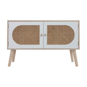 Image de Buffet bas 2 portes en bois blanc et marron