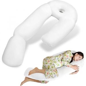 Coussin De Grossesse Ergonomique U-Forme - Oreiller Maternit&eacute; Velours Lavable, Soulagement Dos & Hanches.