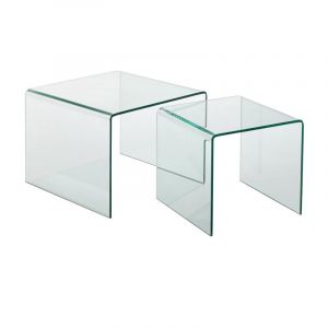 Image de Lot de 2 Tables Gigognes "Veria" 65cm Transparent Prix