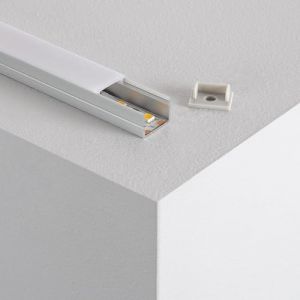 Profilé Aluminium En Saillie Avec Capot Continu Pour Ruban Led Jusqu'à 16mm 1000 Mm 1m