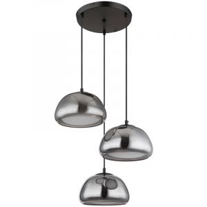 Globo Lighting Lampe de salle à manger suspension plafonnier lampe suspendue verre couleur fumée 3 lampes