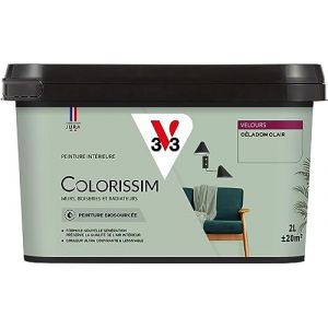 V33 Peinture multi-supports Colorissim C&eacute;ladon clair Velours 2L