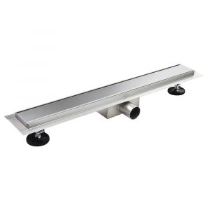 DALA Caniveau de douche Italienne inox L.120 cm avec siphon anti-odeurs + filtre, drainage performant