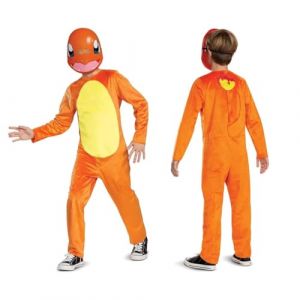 Pok&eacute;mon - D&eacute;guisement Salam&egrave;che Enfant 4-6 Ans - Taille Unique - Combinaison Orange avec Queue et Masque Inclus - Licence Officielle Pok&eacute;mon - Tissu Minky Doux - Cosplay Jeux Vid&eacute;o - Id&eacute;e Cadeau Fan