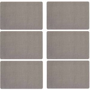 Secret de Gourmet Lot de 6 sets de table rectangulaire Lake - Dimensions : Longueur 45 cm x Largeur 30 cm. - Gris clair