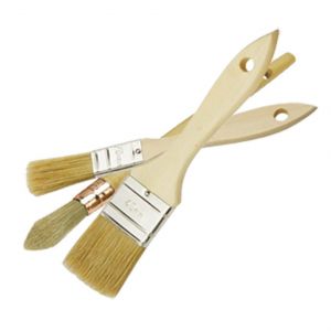 Nespoli Lot de pinceaux - 2 pinceaux plats + 1 brosse à rechampir n°3/0 - Largeur 20 et 40 mm