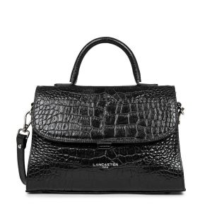 Image de Lancaster Sac à main en cuir grainé motif croco EXOTIC CROCO Noir - Taille Taille Unique