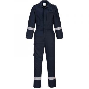 Portwest Combinaison de travail r&eacute;sistante &agrave; la flamme multipoche sans m&eacute;tal Bizflame Plus Bleu Marine xl - Bleu Marine