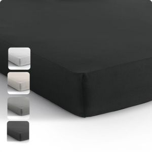 Drap-housse Dreamhouse en jersey extensible - 100% coton - 190/200x200/220 - Noir