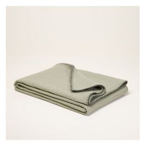 Image de Plaid 140x200 cm Madura Sauge et feston noir - ilario - Sauge et feston noir