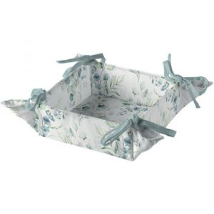 AMBIENTE Corbeille &agrave; pain Eucalyptus en coton 20 x 20 x 7 cm