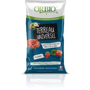 Terreau Universel Orbio 70 L &iquest; Enrichi, Structure &Eacute;quilibr&eacute;e Pour Fleurs Et L&eacute;gumes