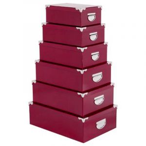 Image de Set de 6 Boîtes de Rangement "Uni" 52cm Rouge Prix