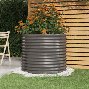 Image de VidaXL Jardinière de jardin Acier enduit de poudre 80x80x68 cm Gris