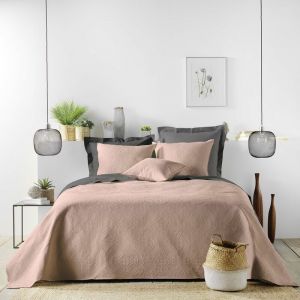 1001kdo - Couvre lit matelasse Romano rose