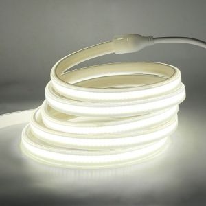 Image de Desineo Ruban led COB 1M 220V blanc neutre 4000K étanche ip 65 avec fixations fournies pour intérieur et extérieur