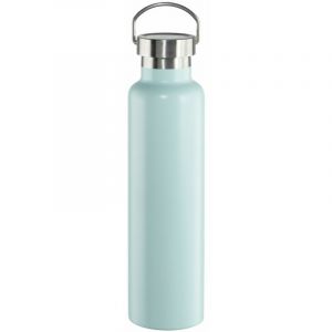 Xavax Gourde 750 ml (bouteille isotherme à double paroi chaude 9 h, froide 12 h, bouteille isotherme étanche et gazéifiée, en acier inoxydable avec bouchon à visser) Bleu pastel